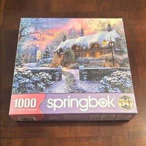 Springbok 1000 Piece Puzzle Christmas Cottage 24"x30" New